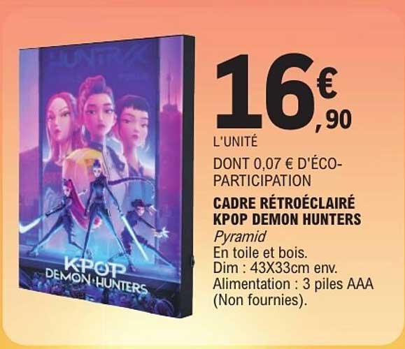 CADRE RÉTROÉCLAIRÉ KPOP DEMON HUNTERS
