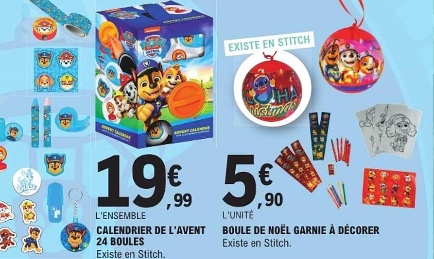 CALENDRIER DE L'AVENT 24 BOULES Existe en Stitch.