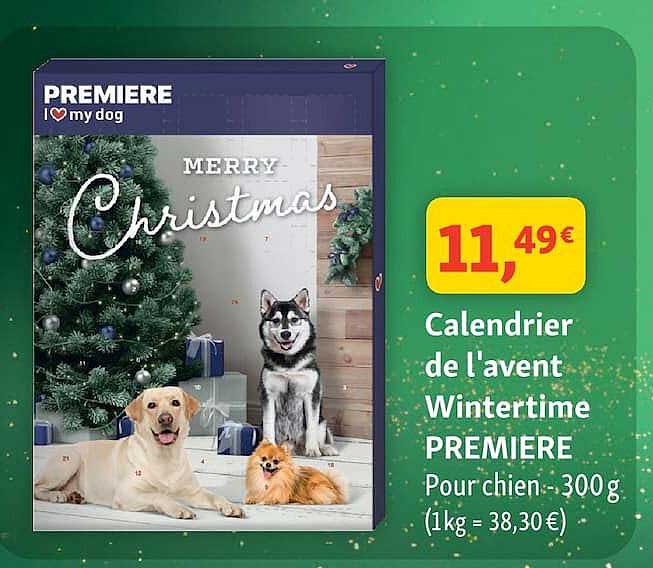 Calendrier de l'avent Wintertime PREMIERE Pour chien - 300 g (1kg = 38,30 €)