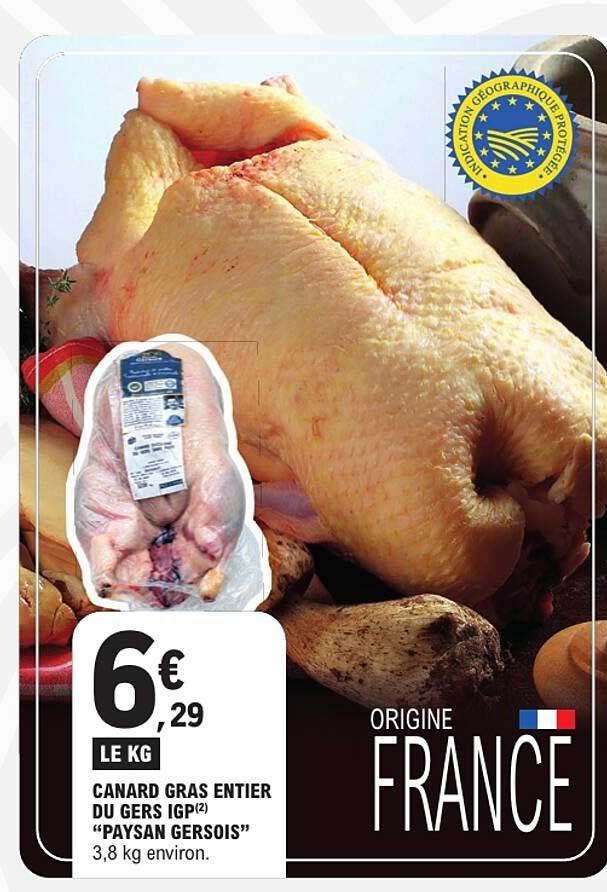 CANARD GRAS ENTIER DU GERS IGP(2) “PAYSAN GERSOIS”