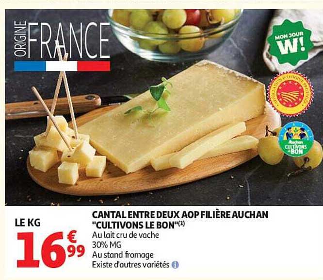 CANTAL ENTRE DEUX AOP FILIÈRE AUCHAN "CULTIVONS LE BON"