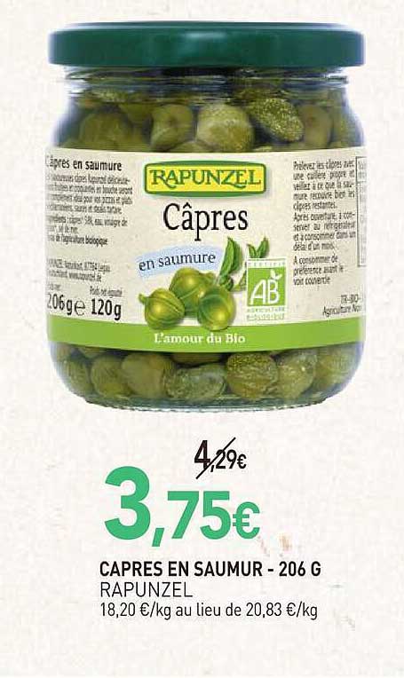 Câpres en saumure - 206 g Rapunzel