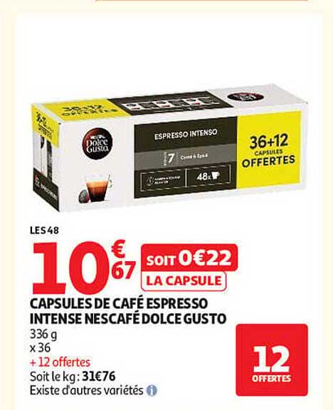 CAPSULES DE CAFÉ ESPRESSO INTENSE NESCAFÉ DOLCE GUSTO