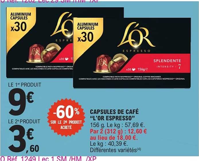 CAPSULES DE CAFÉ “L’OR ESPRESSO”