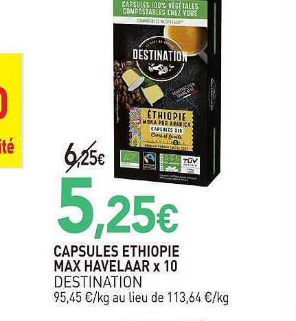 CAPSULES ETHIOPIE MAX HAVELAAR x 10 DESTINATION