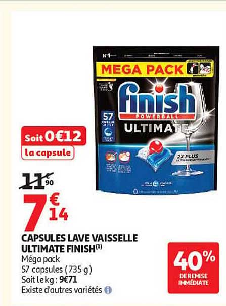 CAPSULES LAVE VAISSELLE ULTIMATE FINISH