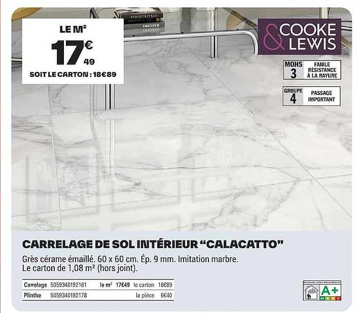 CARRELAGE DE SOL INTÉRIEUR “CALACATTO”