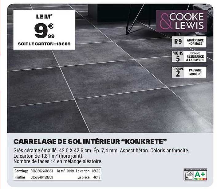 CARRELAGE DE SOL INTÉRIEUR “KONKRETE”