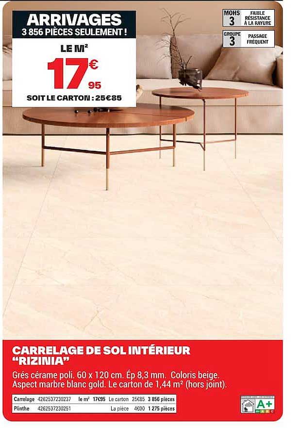 CARRELAGE DE SOL INTÉRIEUR “RIZINIA”