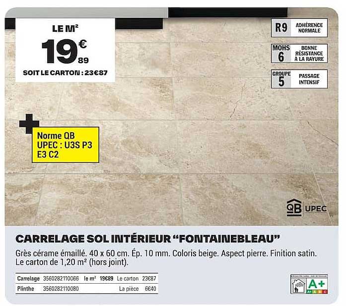 CARRELAGE SOL INTÉRIEUR “FONTAINEBLEAU”