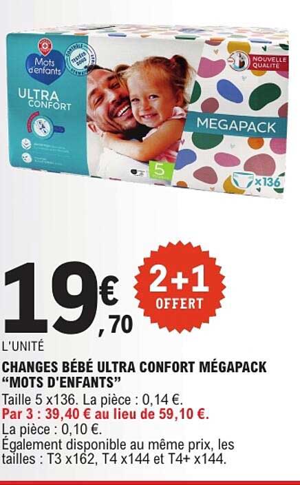 CHANGES BÉBÉ ULTRA CONFORT MÉGAPACK “MOTS D'ENFANTS”