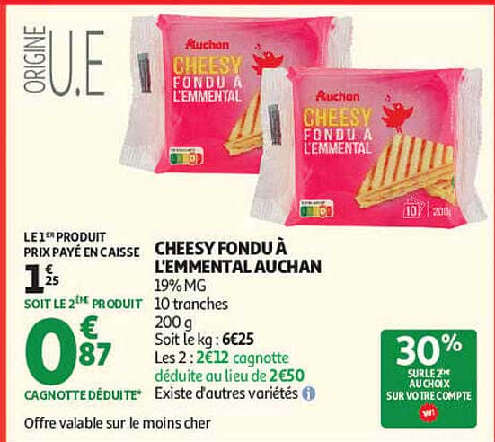CHEESY FONDU À L'EMMENTAL AUCHAN