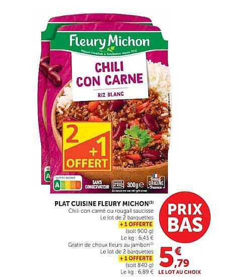 CHILI CON CARNE RIZ BLANC