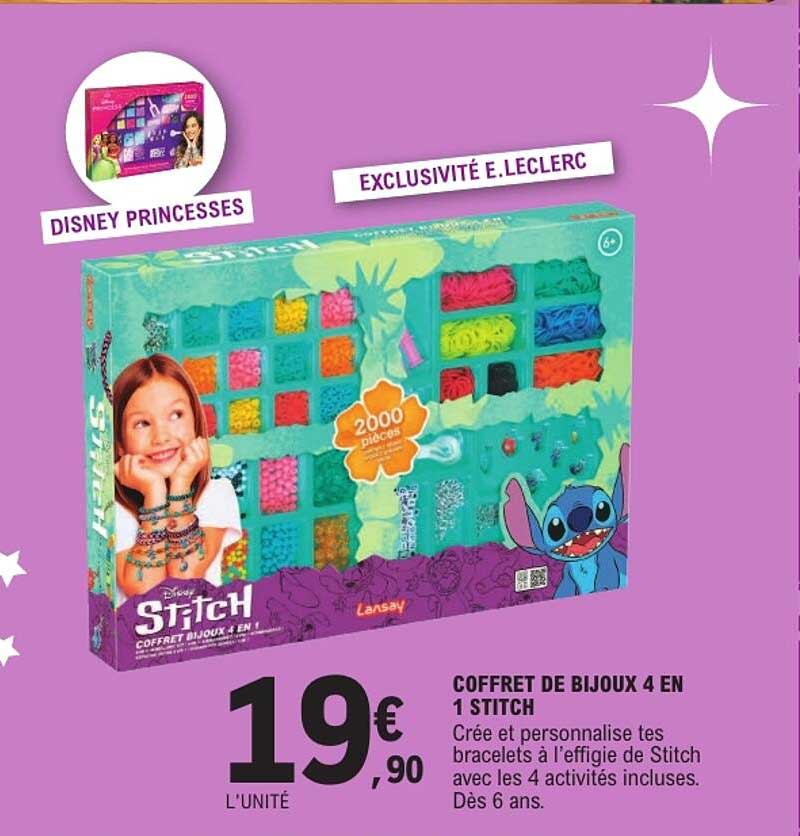 COFFRET DE BIJOUX 4 EN 1 STITCH