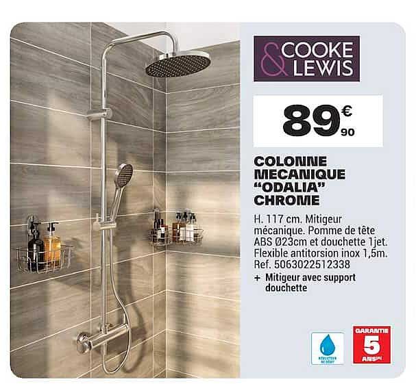 COLONNE MECANIQUE «ODALIA» CHROME