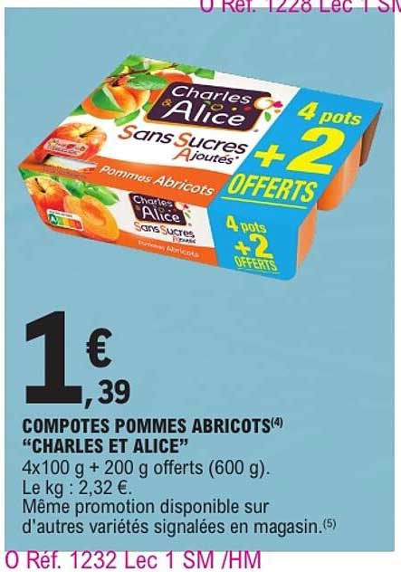 COMPOTES POMMES ABRICOTS “CHARLES ET ALICE”