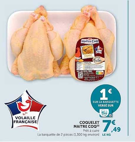 COQUELET MAÎTRE COQ(2) Prêt à cuire