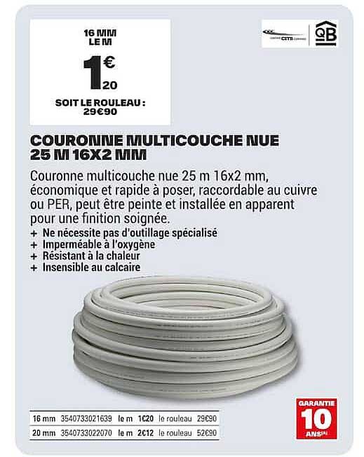 COURONNE MULTICOUCHE NUE 25 M 16X2 MM