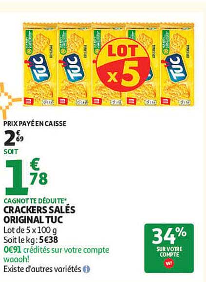 CRACKERS SALÉS ORIGINAL TUC