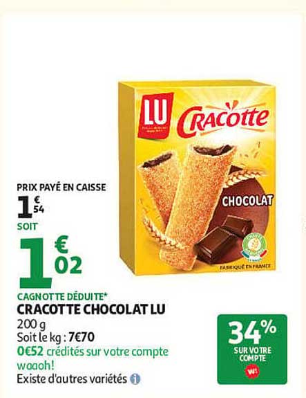 CRACOTTE CHOCOLAT LU