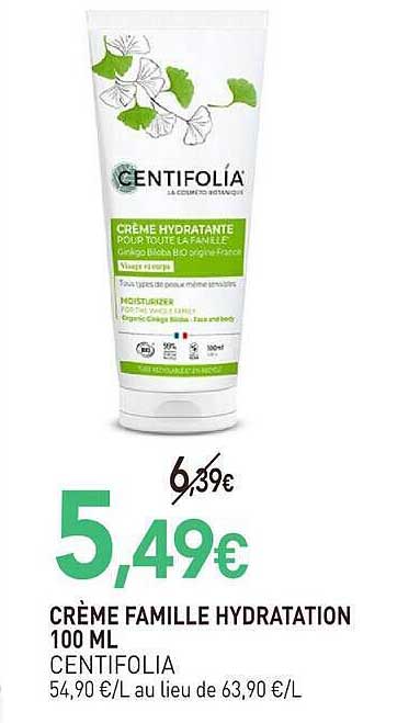 CRÈME FAMILLE HYDRATATION 100 ML CENTIFOLIA