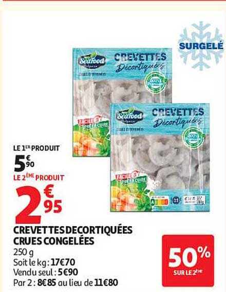 CREVETTES DECORTIQUÉES CRUES CONGELÉES