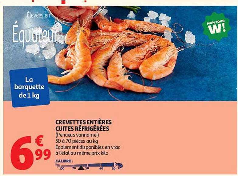 CREVETTES ENTIÈRES CUITES RÉFRIGÉRÉES