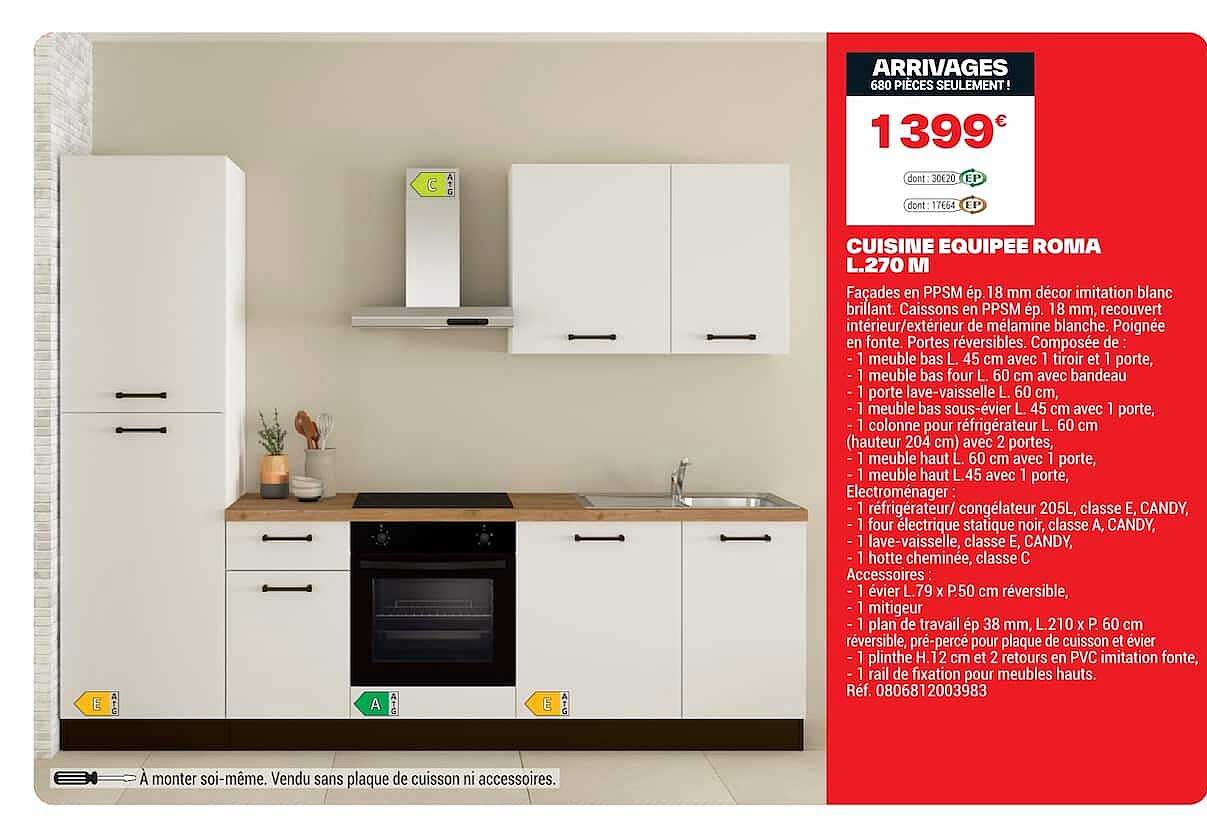 CUISINE EQUIPEE ROMA L.270 M