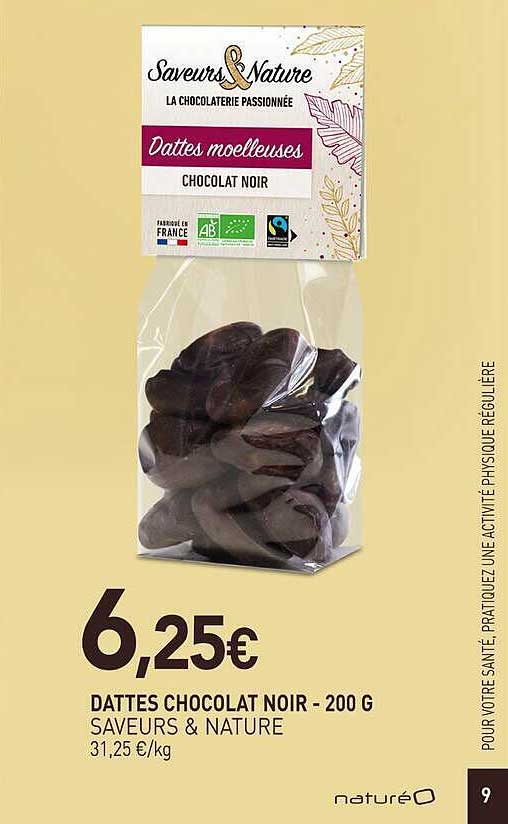DATTES CHOCOLAT NOIR - 200 G