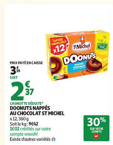 DOONUTS NAPPÉS AU CHOCOLAT ST MICHEL