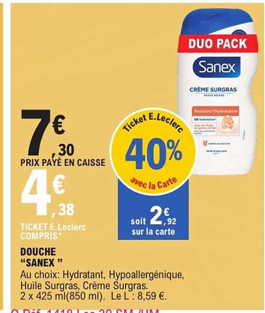DOUCHE “SANEX”
