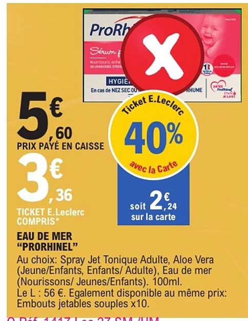 EAU DE MER “PRORHINEL”