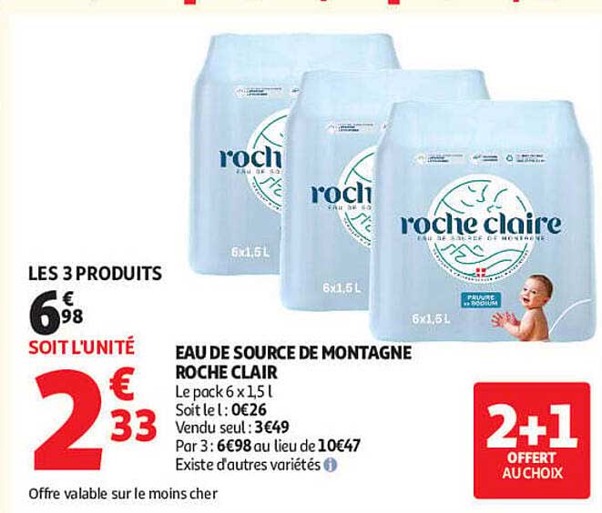 EAU DE SOURCE DE MONTAGNE ROCHE CLAIR