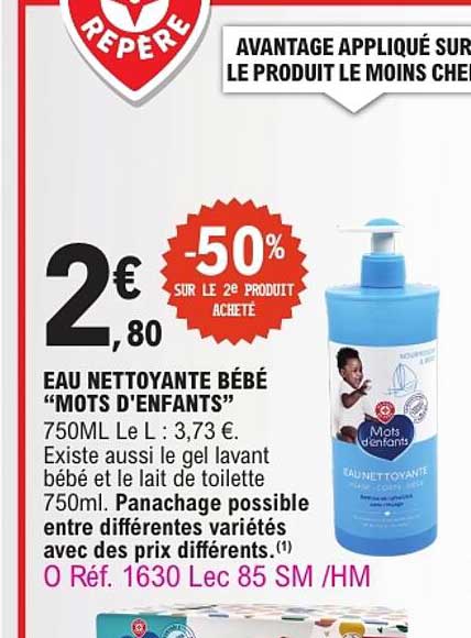 EAU NETTOYANTE BÉBÉ “MOTS D'ENFANTS”
