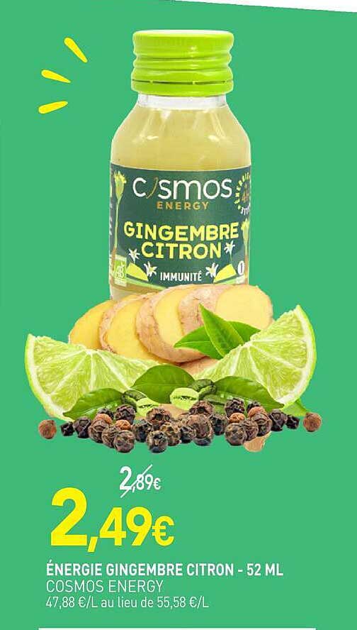 ÉNERGIE GINGEMBRE CITRON - 52 ML COSMOS ENERGY