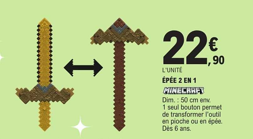 ÉPÉE 2 EN 1 MINECRAFT