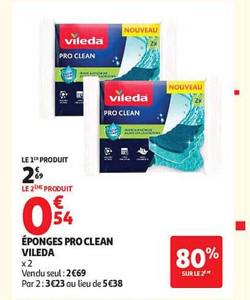 ÉPONGES PRO CLEAN VILEDA x2