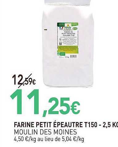 FARINE PETIT ÉPEAUTRE T150 - 2,5 KG MOULIN DES MOINES