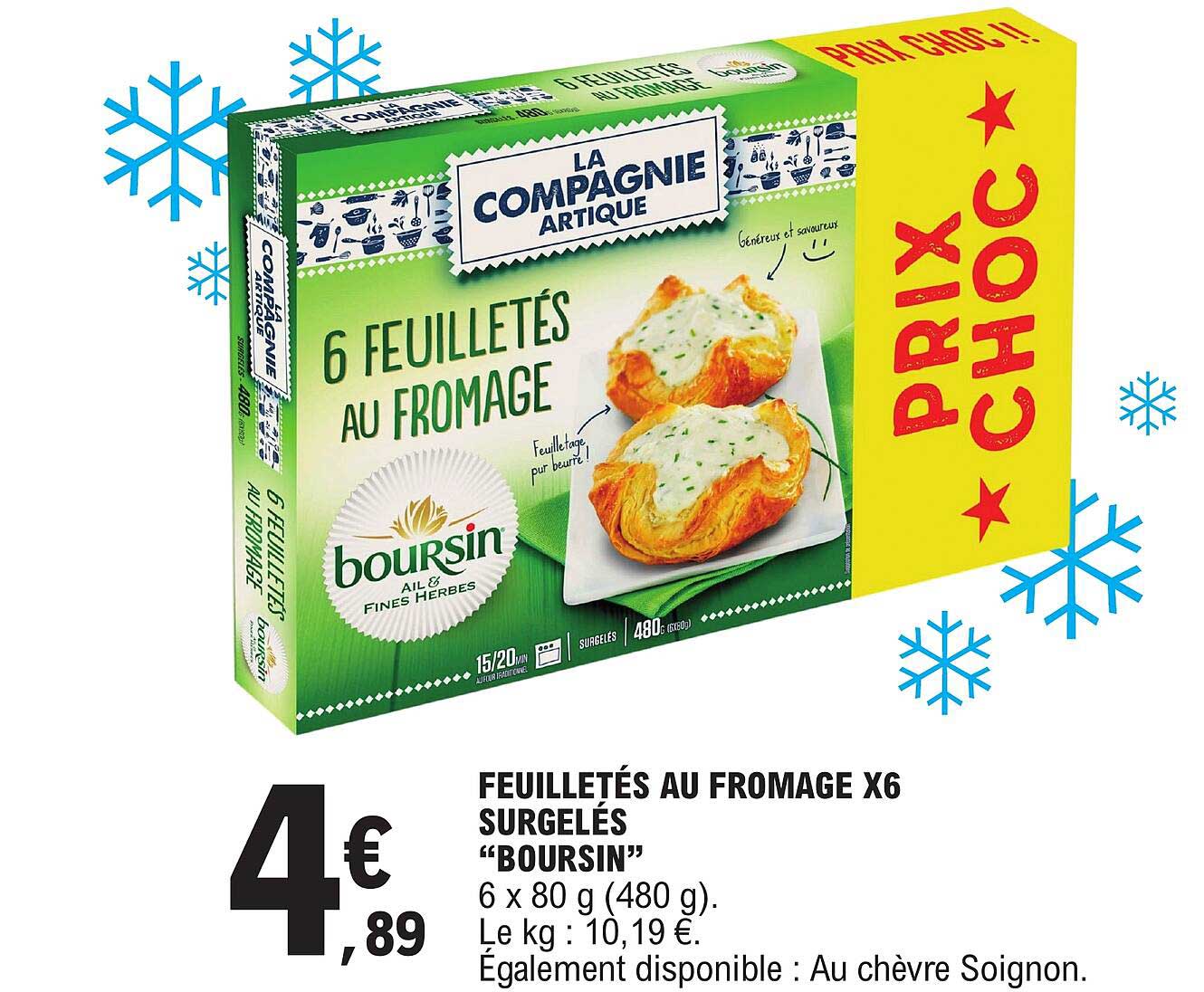 FEUILLETÉS AU FROMAGE X6 SURGELÉS “BOURSIN”