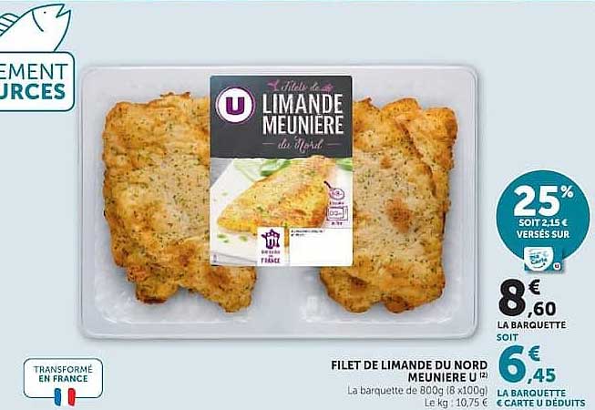 FILET DE LIMANDE DU NORD MEUNIERE