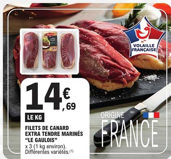 FILETS DE CANARD EXTRA TENDRE MARINÉS “LE GAULOIS”