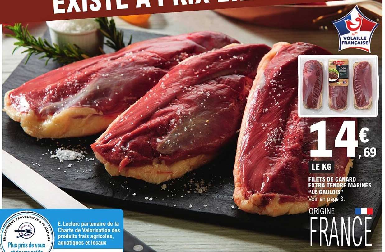 FILETS DE CANARD EXTRA TENDRES MARINÉS “LE GAULOIS”