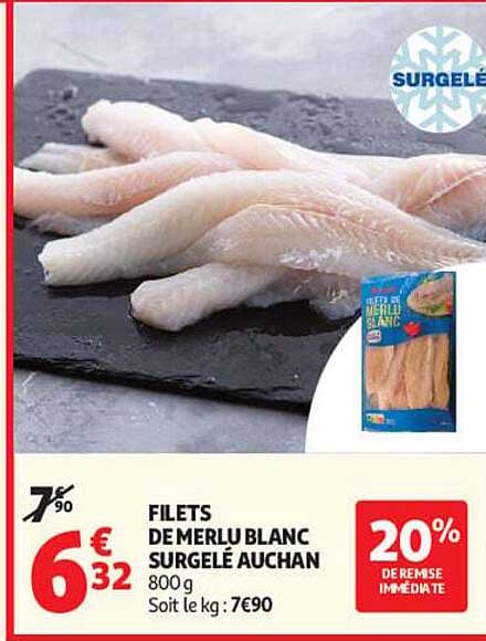 FILETS DE MERLU BLANC SURGELÉ AUCHAN