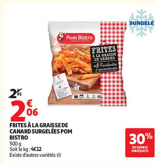 FRITES À LA GRAISSE DE CANARD SURGELÉES POM BISTRO