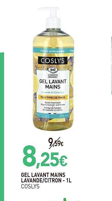 GEL LAVANT MAINS LAVANDE/CITRON - 1L COSLYS
