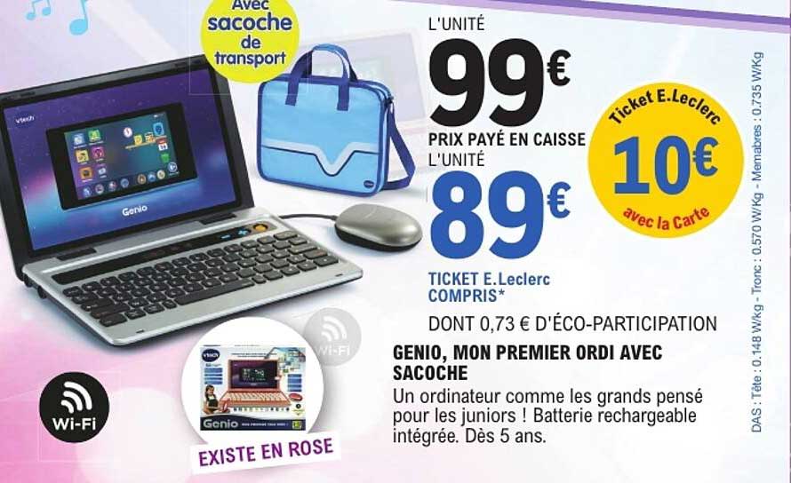 GENIO, MON PREMIER ORDI AVEC SACOCHE