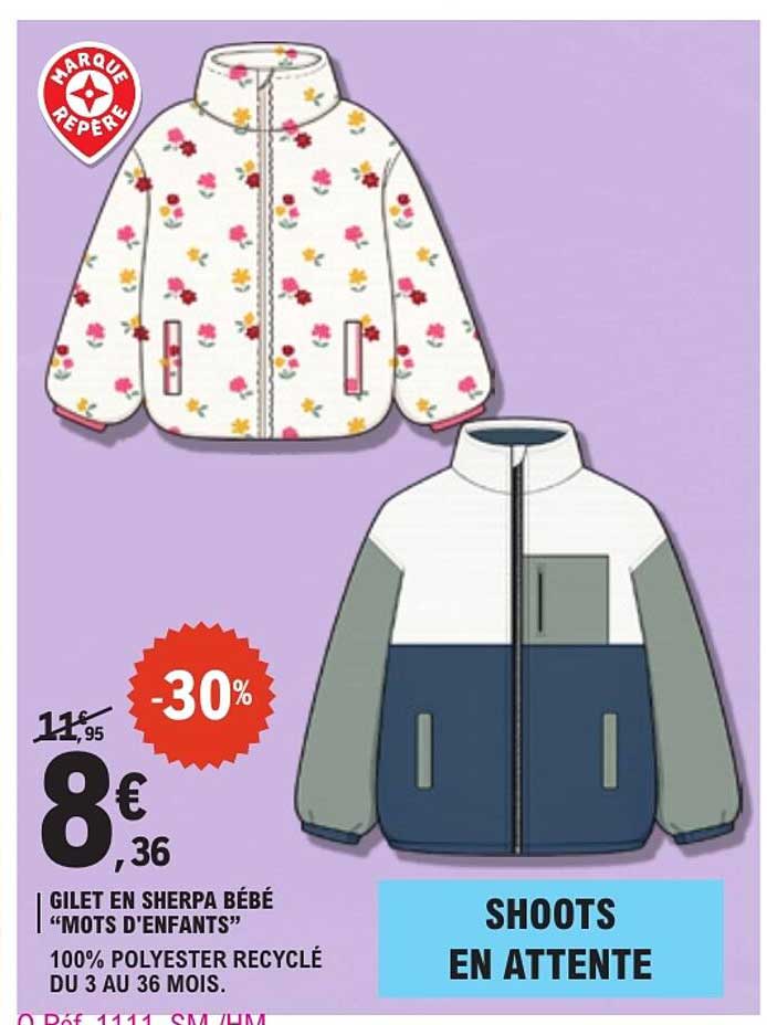 GILET EN SHERPA BÉBÉ “MOTS D'ENFANTS”