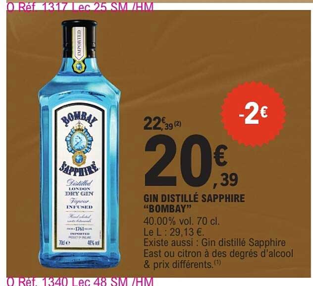 GIN DISTILLÉ SAPPHIRE "BOMBAY"