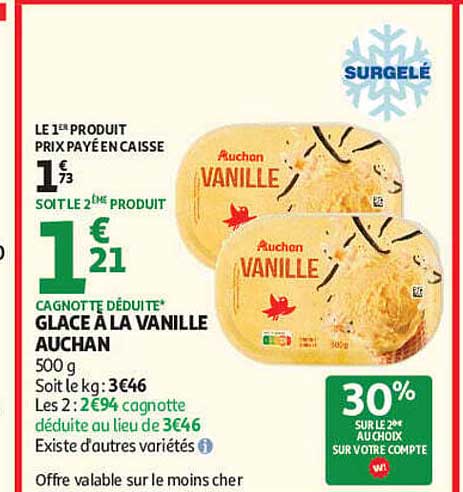 GLACE À LA VANILLE AUCHAN