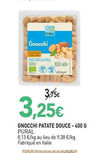 Gnocchi patate douce - 400 g PURAL
